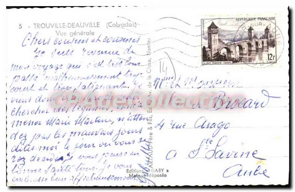 Trouville-Deauville — Allgemeine Ansicht — Editions Gaby - Rückseite