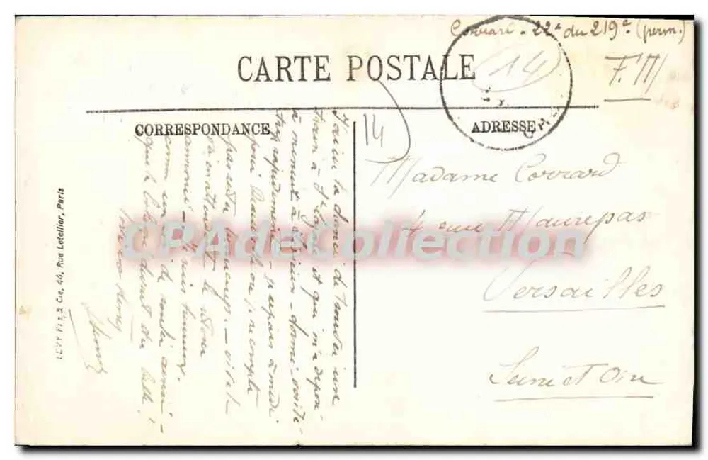 Lisieux — O Manoir de la Salamandre — Rue aux Fèves — Edição Artística Selecta Albert Grante, Lisieux - Verso