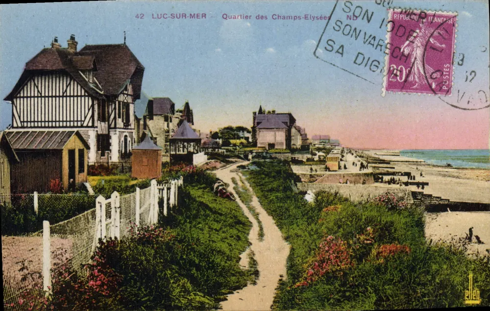 Luc-sur-Mer — Quartier des Champs-Élysées — Éditeur Elven, n°42 - Frente