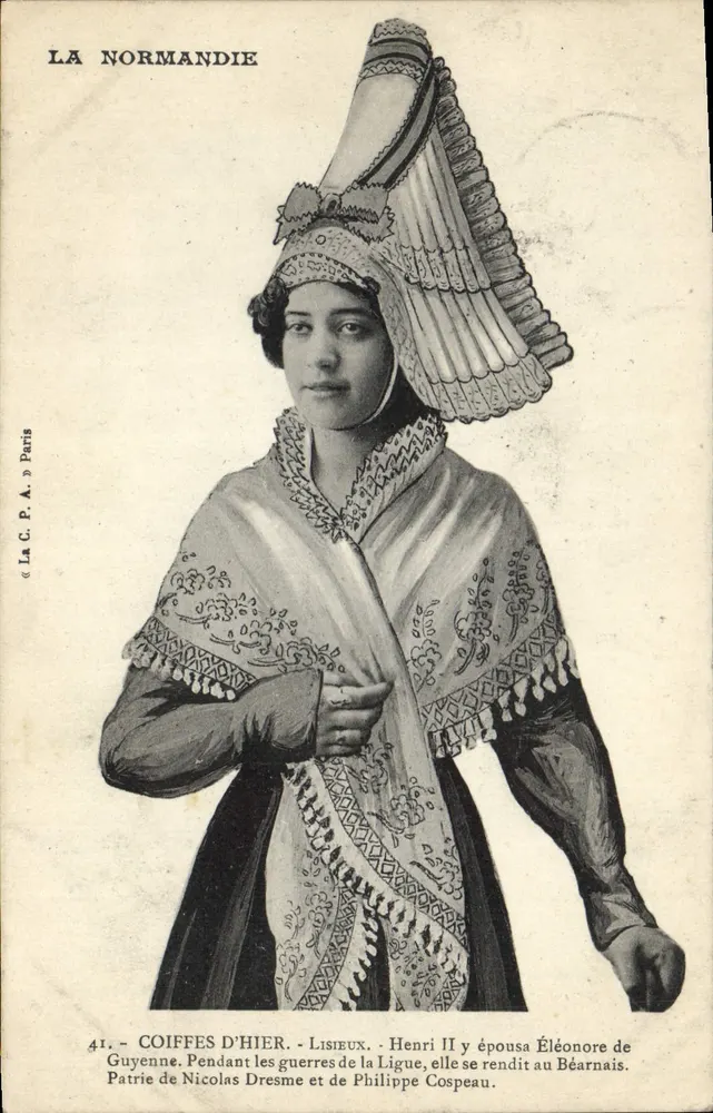 Coiffes d'hier - Lisieux - A Normandia - A Bilhete postal antigo Paris - Frente