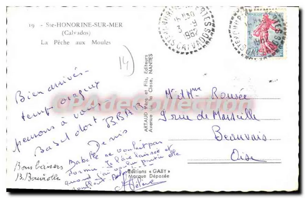 Ste-Honorine-sur-Mer — Blick auf den Miesfang — Éditions Gaby - Rückseite