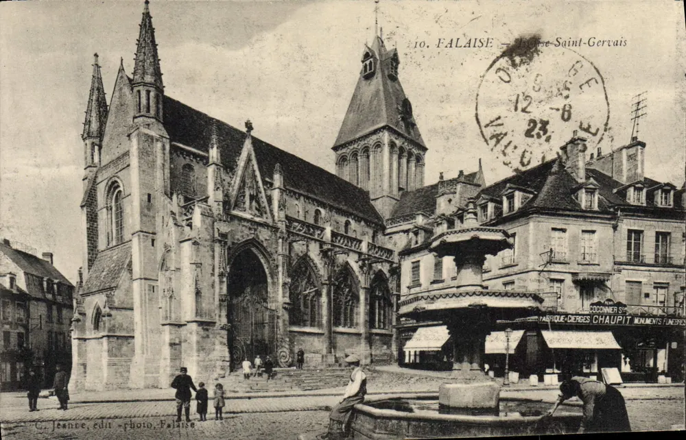 Falaise — Igreja de Saint-Gervais — C. Jeante, edit.-photo, Falaise - Frente