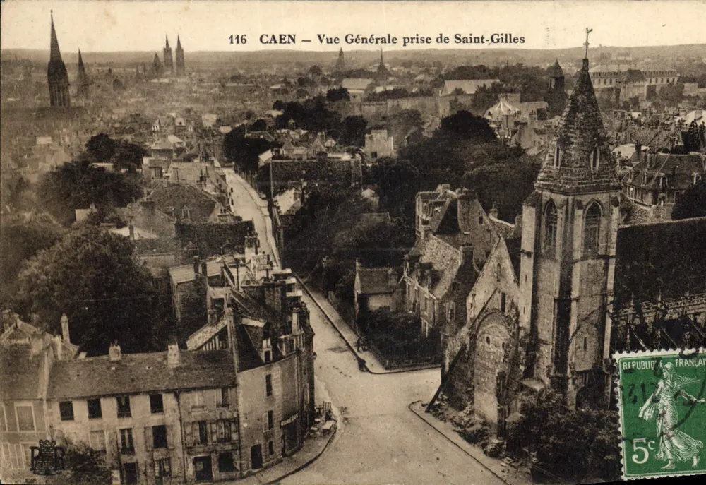 CAEN — Vista generale scattata da Saint-Gilles — Editore non identificato, n° di serie 116 - Recto