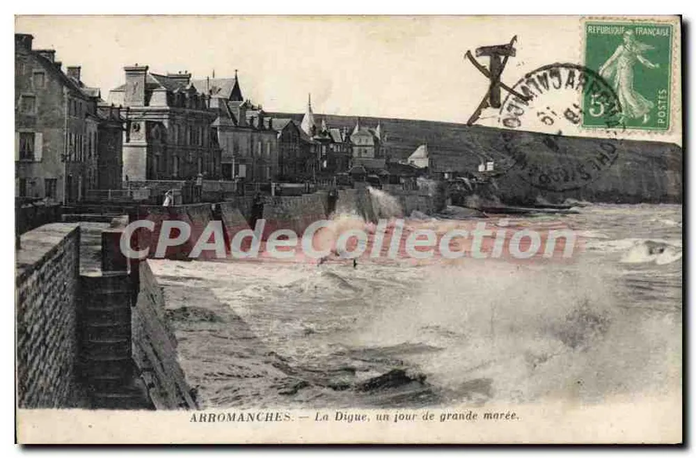Arromanches — A Dique, um dia de grande maré — Antigos Estados Neubrui e Cie, Corbeil - Frente