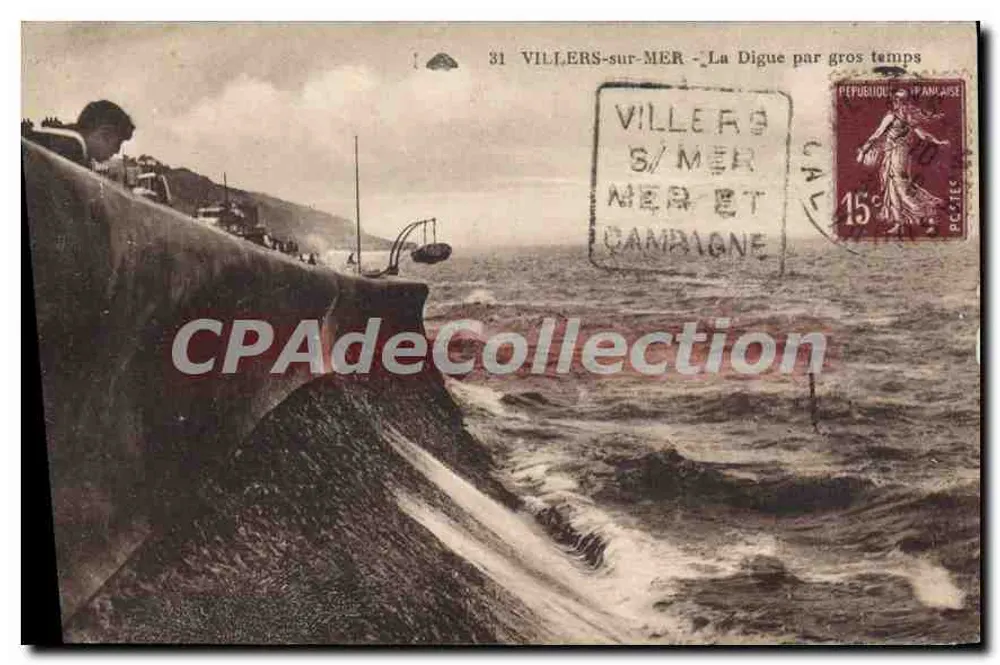 Villers-sur-Mer - Die Digue bei Sturm — unbekannter Verlag, n° 31 - Vorderseite