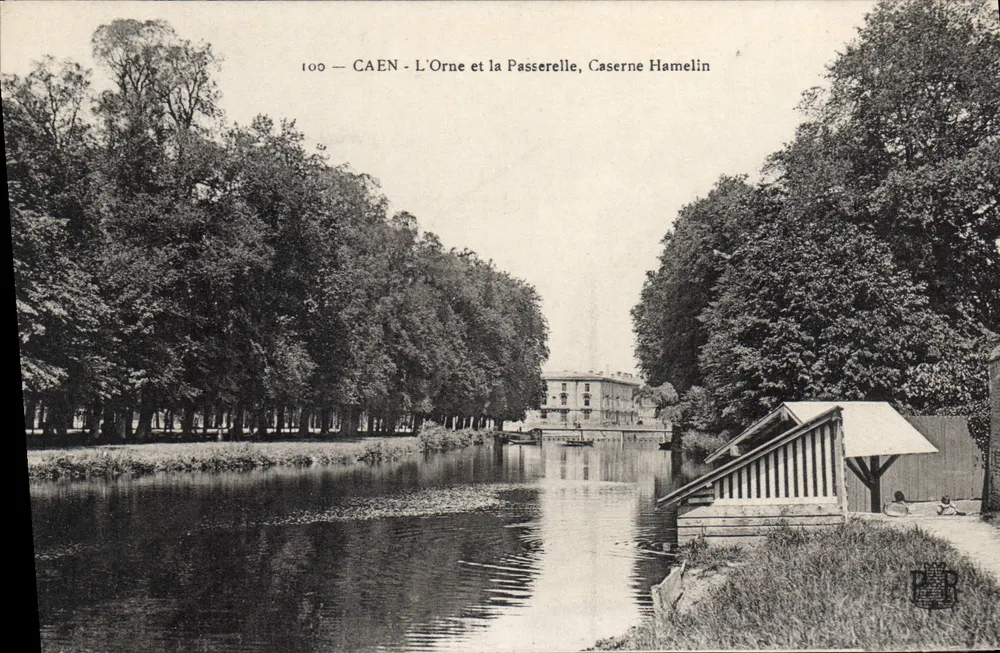 Caen - O Canal da Orne e a Passarela, Caserna Hamelin — n° 100 - Frente