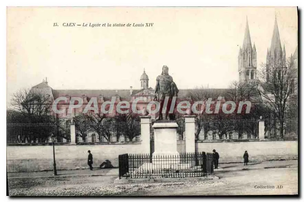 Caen — Il Liceo e la statua di Luigi XIV — Collezione AD - Recto