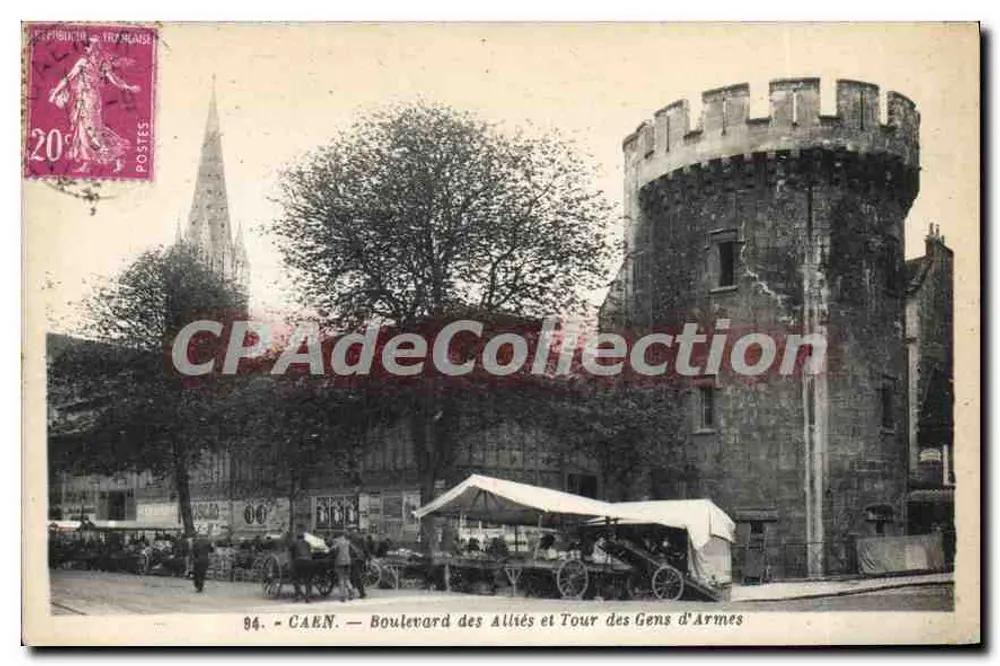 Caen — Boulevard des Alliés und Tour des Gens d'Armes — G. Artaud, Verlag, Nantes - Vorderseite