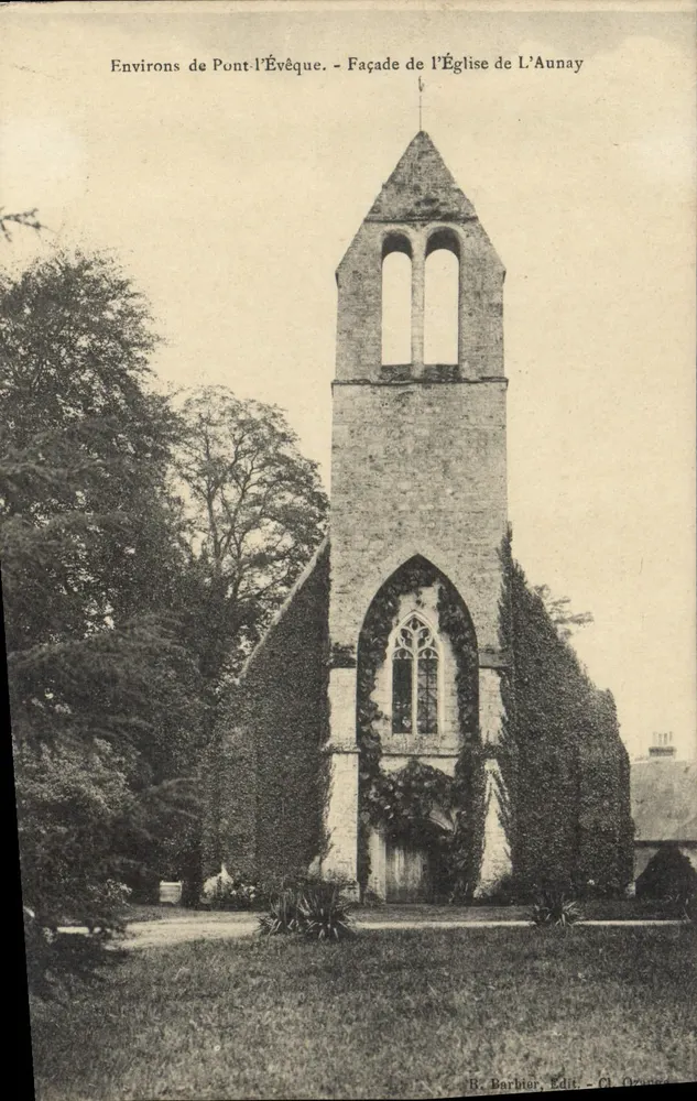 Fachada da Igreja de L'Aunay — Arredores de Pont-l'Évêque — B. Barbier, Edit. Cl. Oranges - Frente