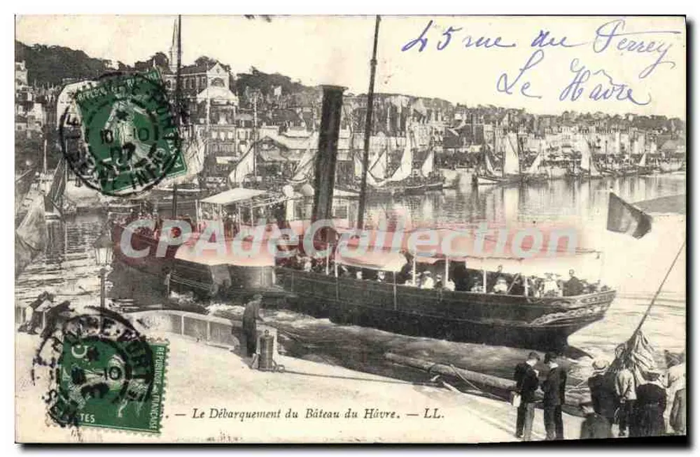 Das Anlegen des Bootes aus Le Havre — LL. - Vorderseite