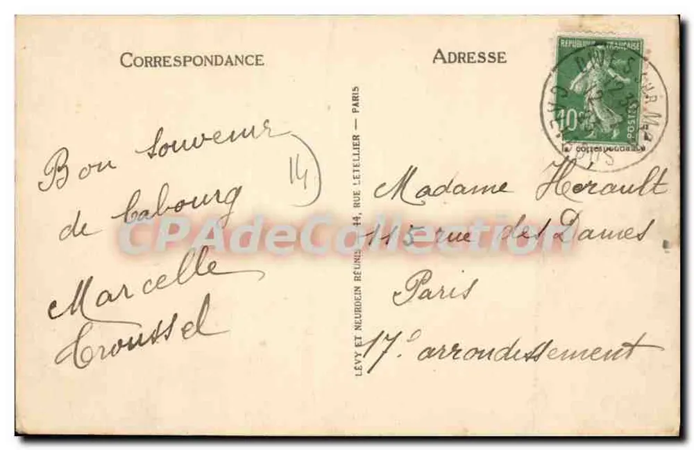 Cabourg — A Bigue e a Praia — LL. — 180 - Verso