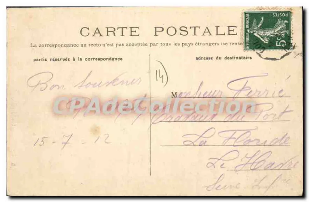 Saint-Aubin-sur-Mer — De Strand bij laag water — A. Delauney, uitg. - Achterkant