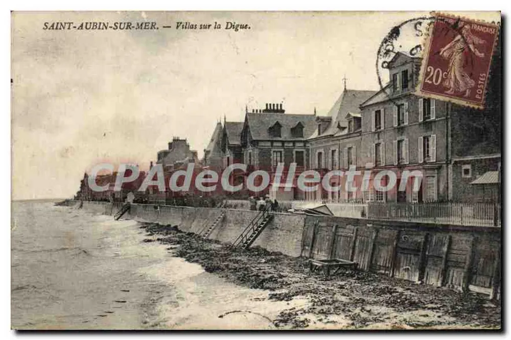 Saint-Aubin-sur-Mer — Villen am Deich — Verlag: Imp. Lévy Fils et Cie, Paris. - Vorderseite