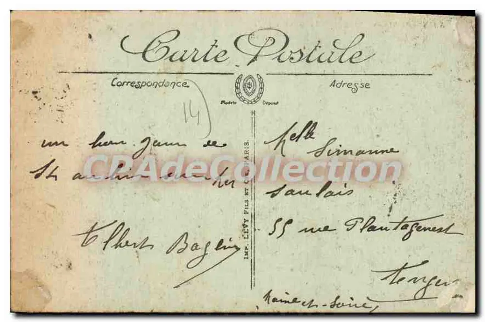Saint-Aubin-sur-Mer — Villen am Deich — Verlag: Imp. Lévy Fils et Cie, Paris. - Rückseite
