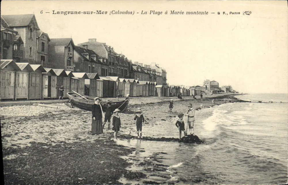 Langrune-sur-Mer (Calvados) — Die Strände bei Flut — 8 F., Paris - Vorderseite