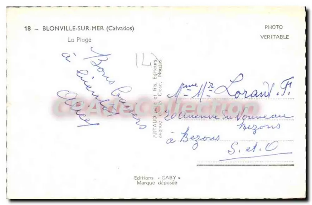 Blonville-sur-Mer — Die Strand — Editions Caby - Rückseite