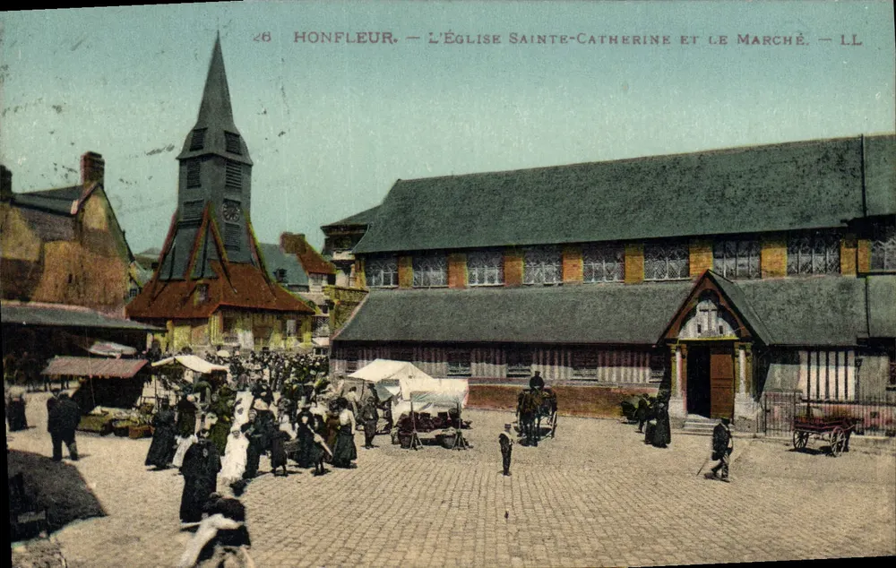 Honfleur — Kirche Sainte-Catherine und der Markt — LL - Vorderseite