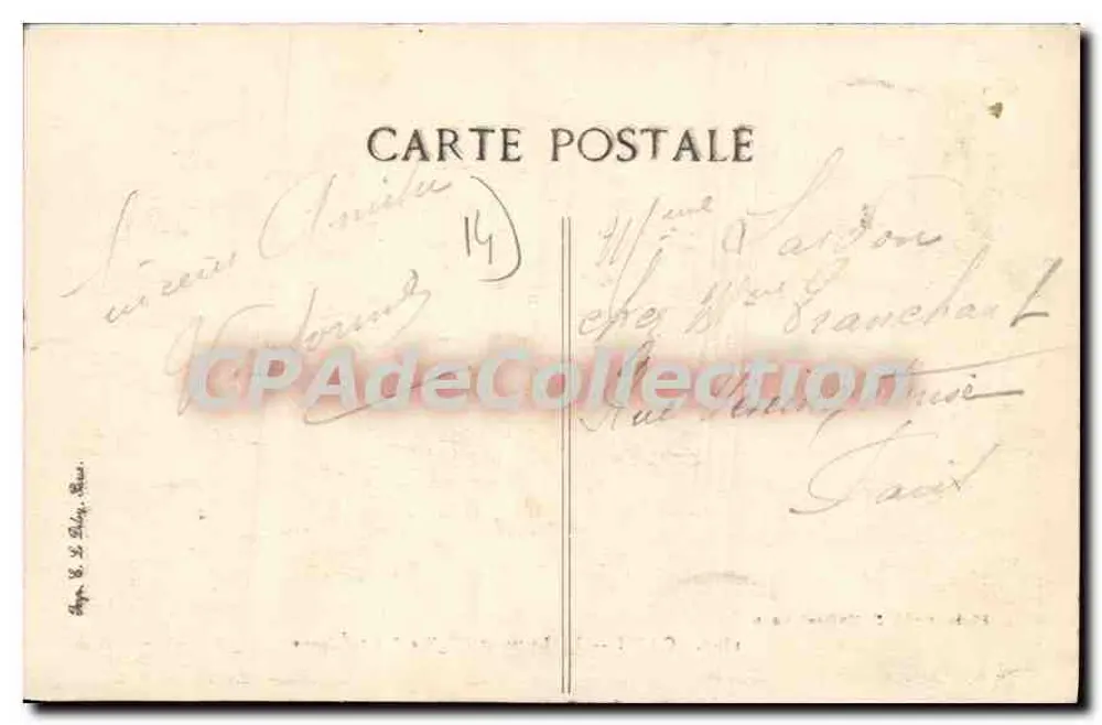 CAEN — A Vista do Liceu e da Igreja de São Etienne — Foto e edição F. Maillault, Caen — n° 1840 - Verso