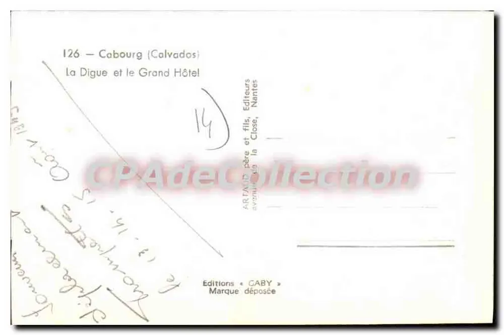 Cabourg (Calvados) — La Digue und das Grand Hôtel — Éditions Gaby - Rückseite