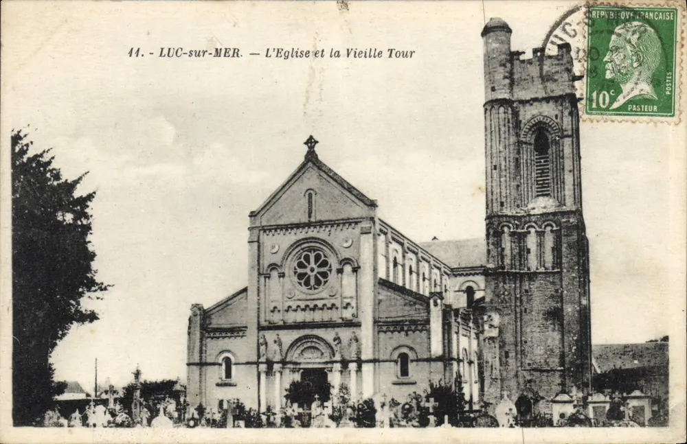 Luc-sur-Mer — Die Kirche und die Alte Turm — G. Arland, Verlag - Vorderseite