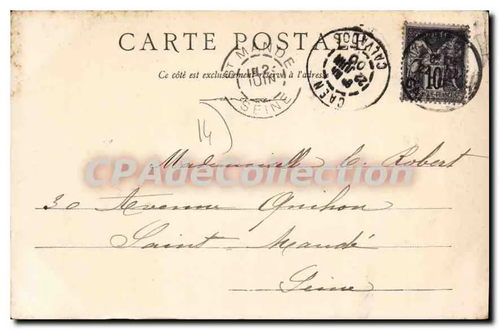 Caen — Torre São Nicolau — editor desconhecido, número de série não visível - Verso