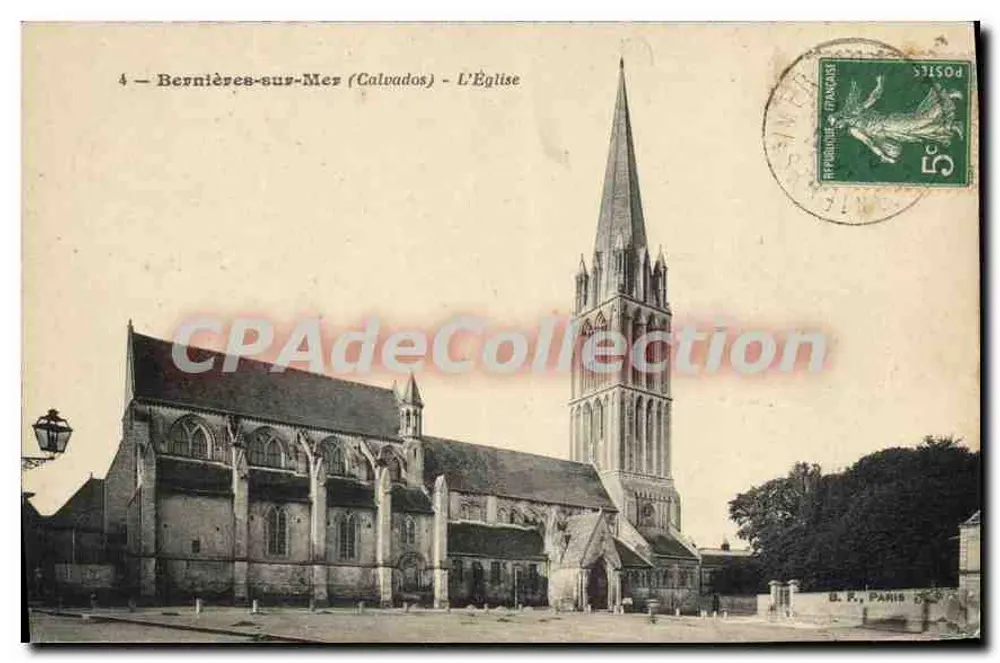 Bernières-sur-Mer (Calvados) — L'Église — B.R. Paris - Recto
