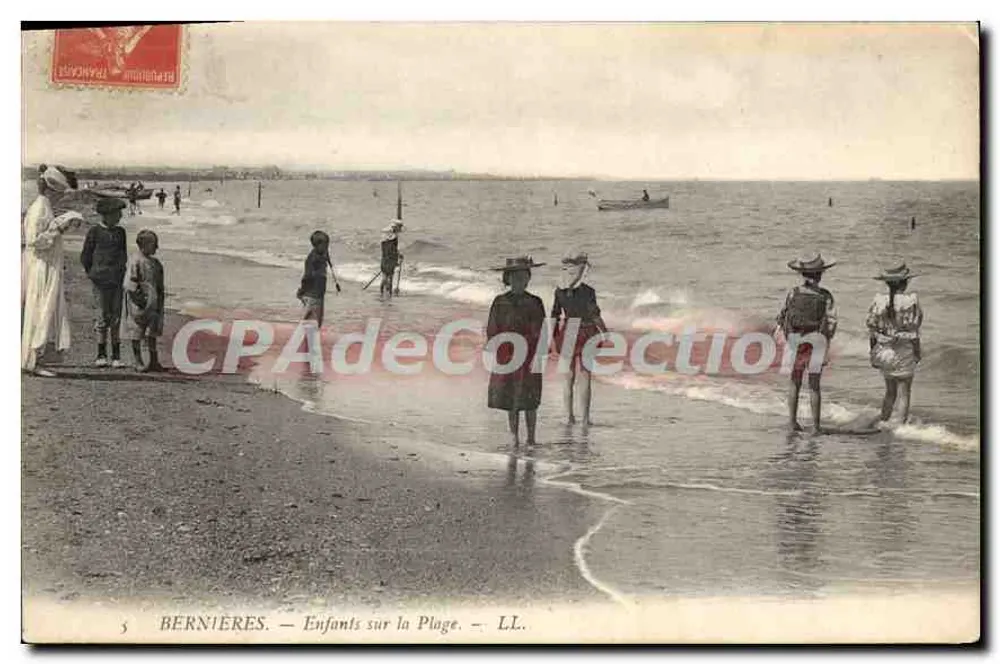 Bernières — Niños en la Playa — LL. - Anverso