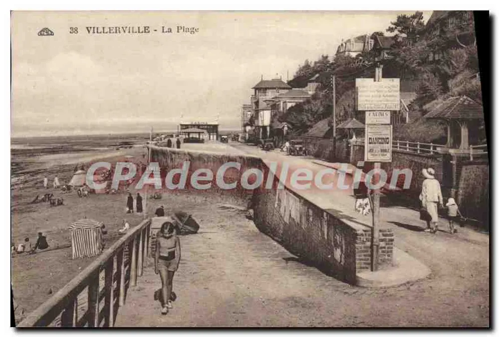 Villerville — Plaża — widok plaży i drogi brzegowej — wydawca anonimowy, n° 38 - Awers