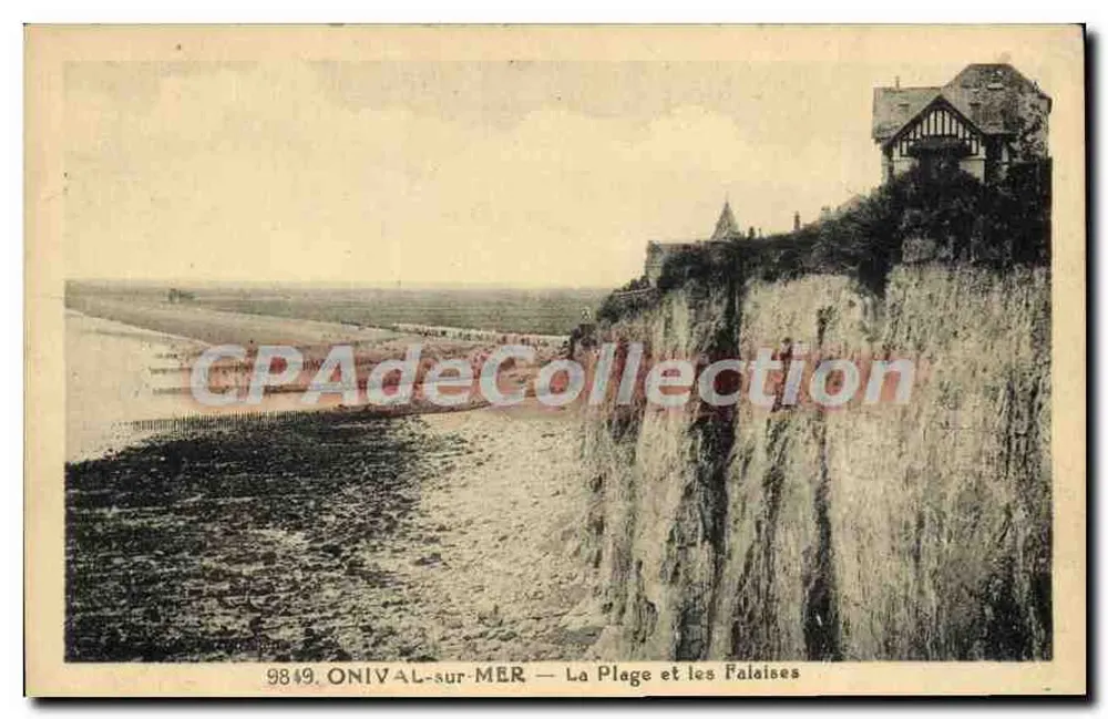 Onival-sur-Mer — Die Strände und Klippen — Vintage Postcard/Antike Ansichtskarte Nr. 9849 - Vorderseite