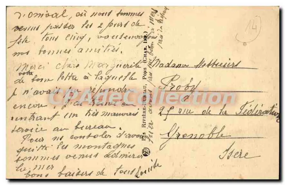 Onival-sur-Mer — Die Strände und Klippen — Vintage Postcard/Antike Ansichtskarte Nr. 9849 - Rückseite