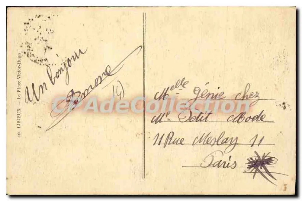 Lisieux — Place Victor-Hugo — editor CP AdeCollection - Verso