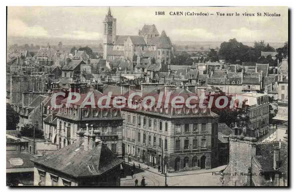 CAEN (Calvados) — Ansicht des alten St. Nicolas — Foto. Verlag F. Maunat, Caen - Vorderseite
