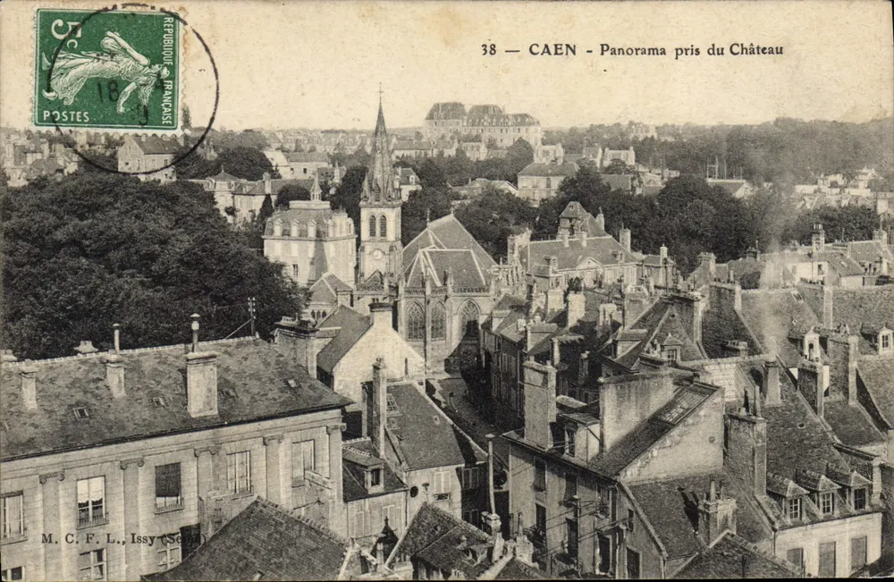 CAEN - Panorama tirado do Castelo — M. C. F. L., Issy (Seine) - Frente