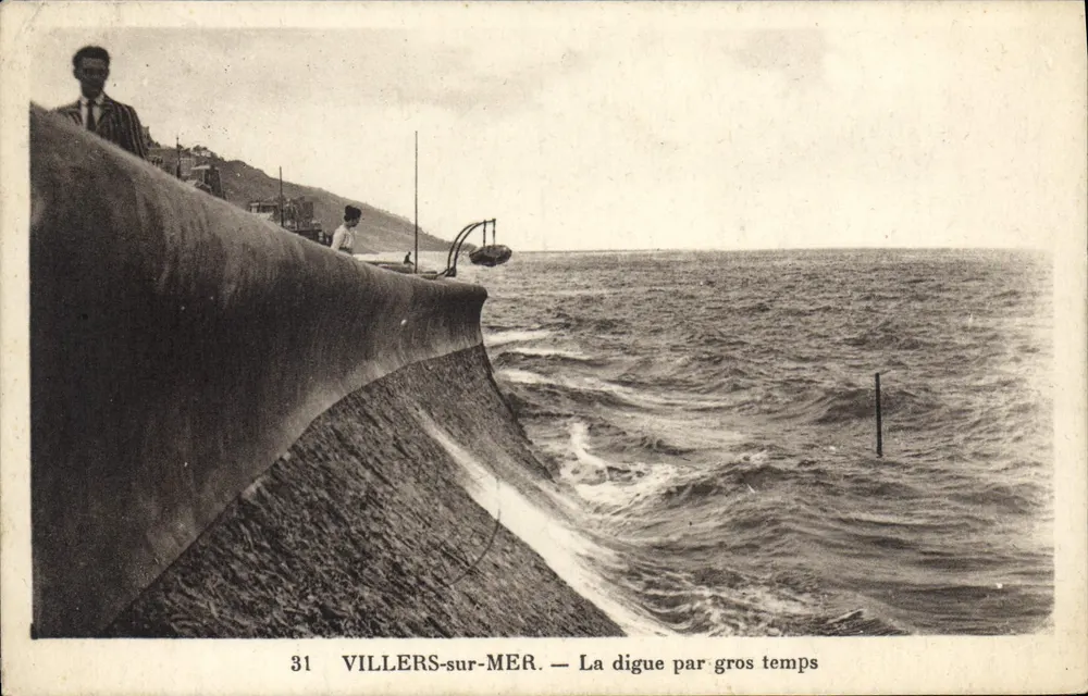 Villers-sur-Mer — Ansicht der Deiche bei stürmischem Wetter — Cité des Arts Photographie - Vorderseite