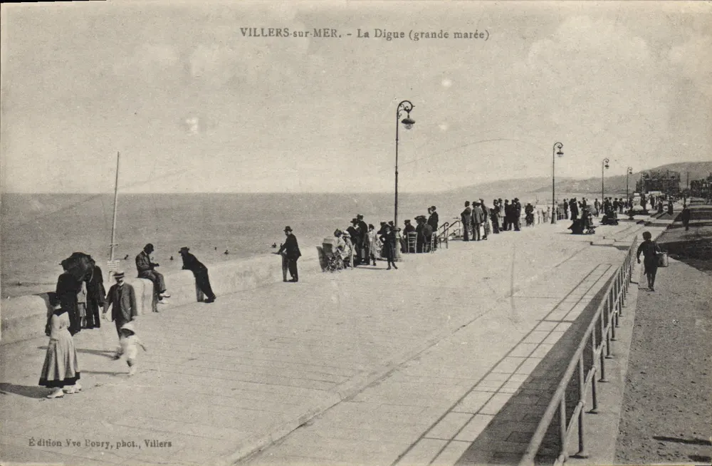 Villers-sur-Mer — Die Digue (hochwasser) — Edition Yve Poury, Foto. Villers - Vorderseite