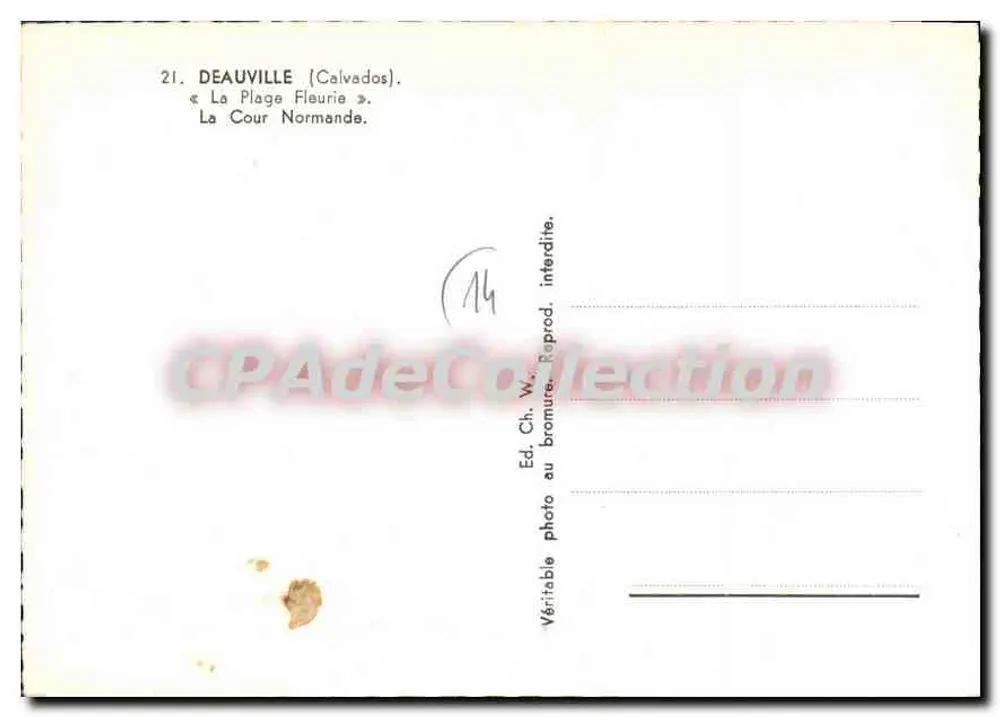 Deauville (Calvados) — La Cour Normande — Verlag Ch. W. Bromure - Rückseite