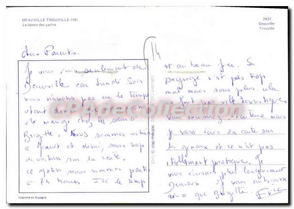 Deauville — Der Yachthafen — In Spanien gedruckt - Rückseite
