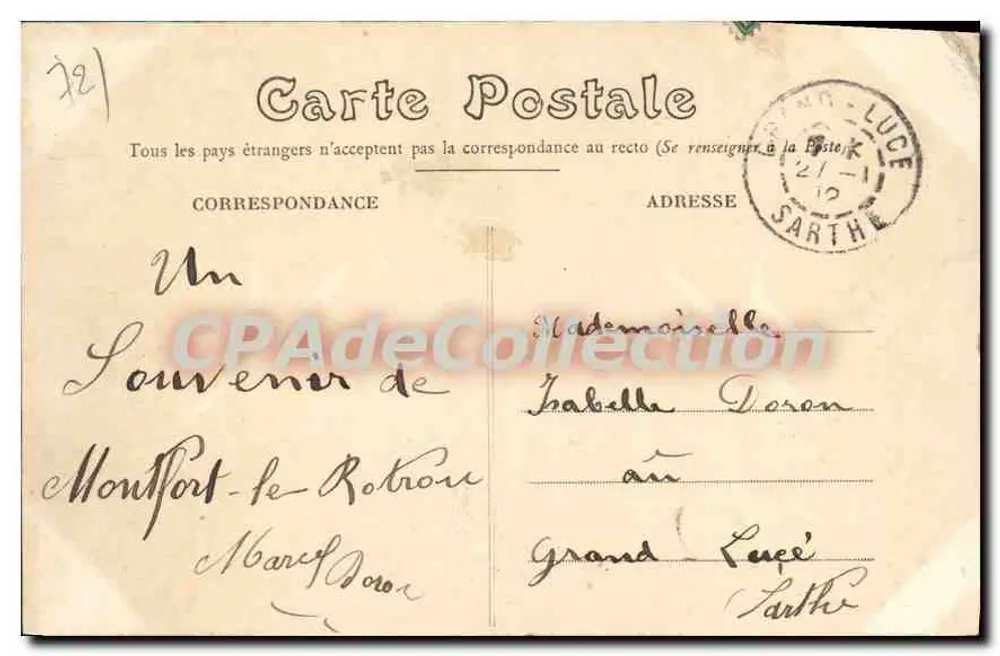 Montfort-le-Retrou — The Castle — Phototypie J. Bouveret-Le Mans - Back