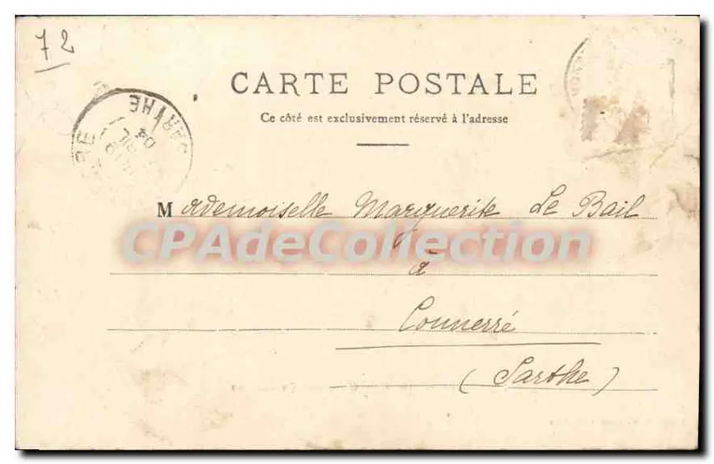 Montfort-le-Rotrou — Orangerie des Schlosses — Phototypie J. Bouveret Le Mans - Rückseite