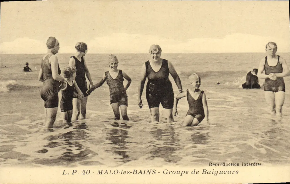 MALO-les-BAINS — Gruppe von Schwimmern — L.P. 40 - Vorderseite