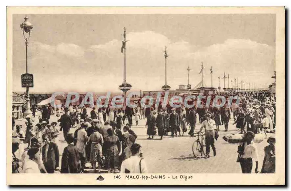 MALO-les-BAINS - A Dique — Bilhete postal antigo de Collection, n° 146 - Frente