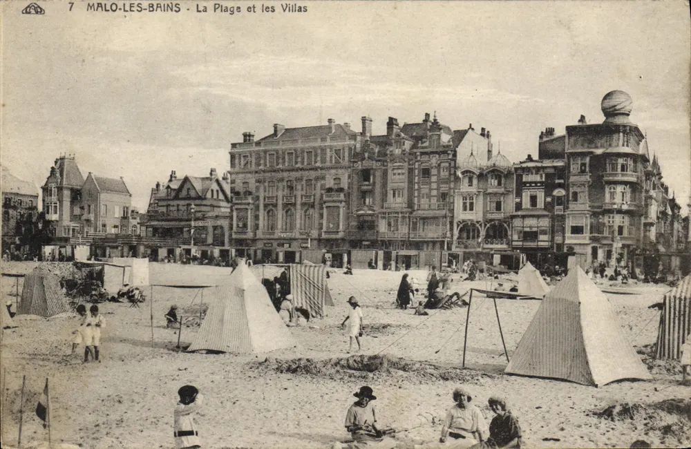 Malo-les-Bains — La Plage et les Villas — Édition spéciale Galerie du Souvenir - Recto