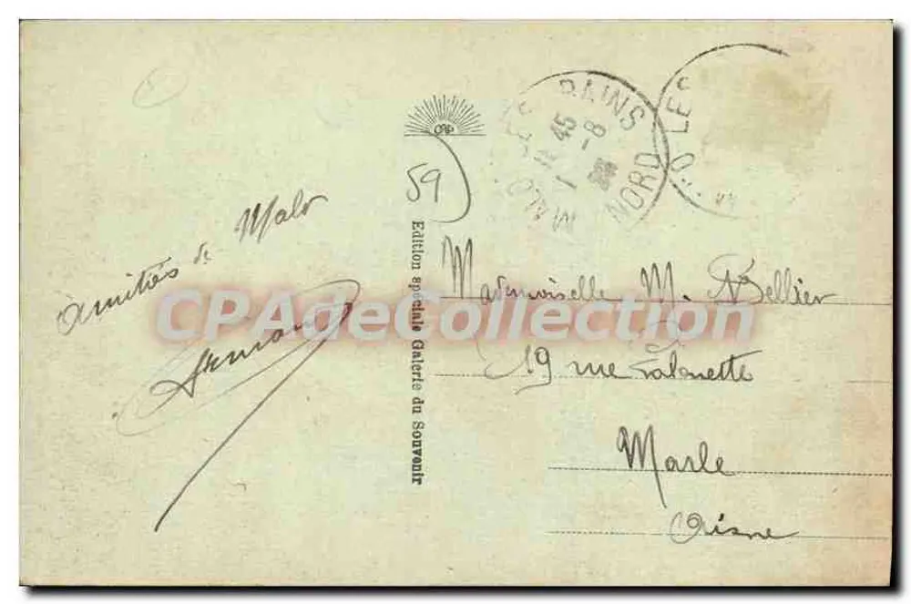Malo-les-Bains — La Plage et les Villas — Édition spéciale Galerie du Souvenir - Verso