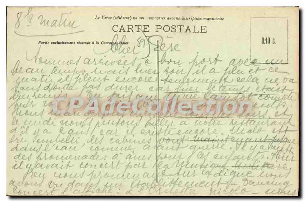 MALO-les-BAINS — Au bord de la Mer — éditeur A. R. n° 133 - Verso