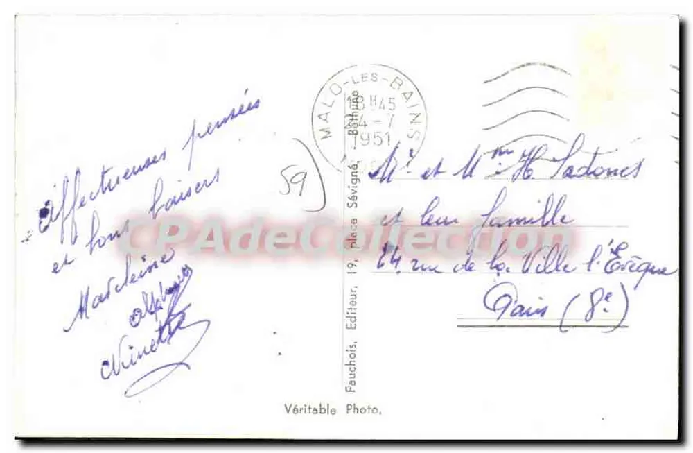Malo-les-Bains — O Parque Malo — Fauchois - Verso