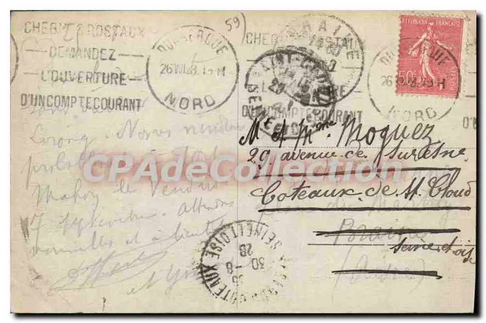 MALO-les-BAINS - La Digue et le Casino — L. S. D. - Verso