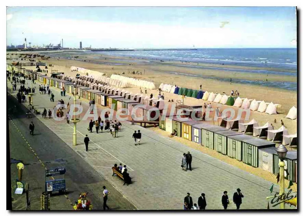 Malo-les-Bains — A dique-passeio e a praia em direção ao cassino — Éditions ESTEL - Frente