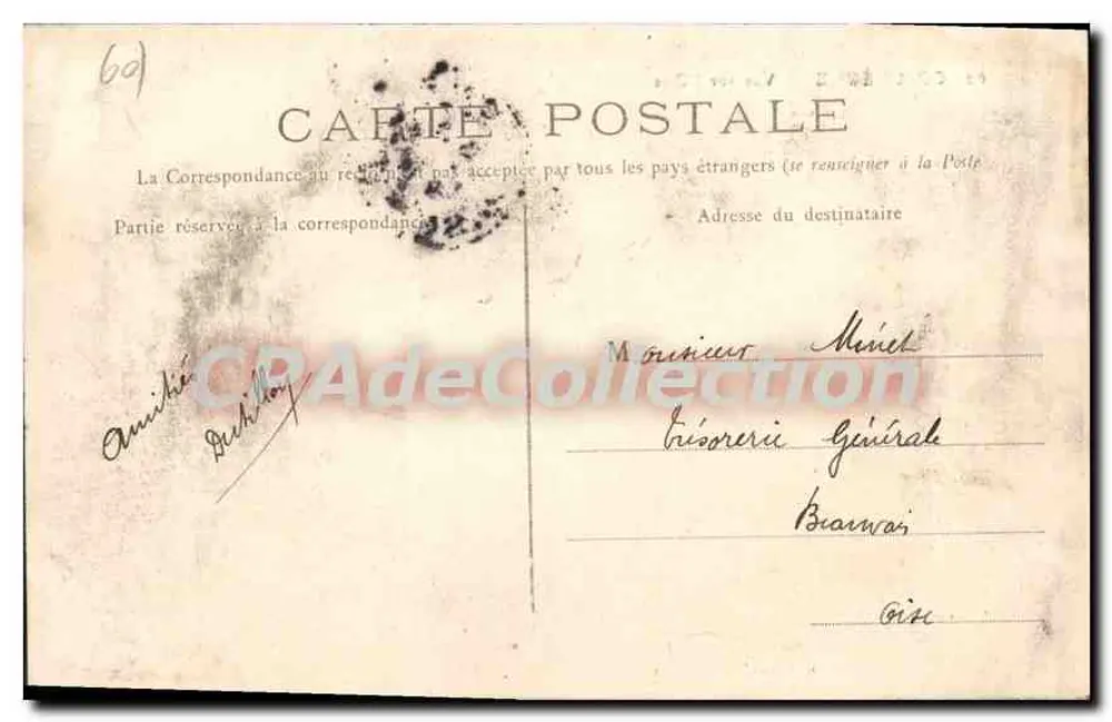 Compiègne — Vista sobre a Oise — Edição Nouvelles Galeries n°62 - Verso