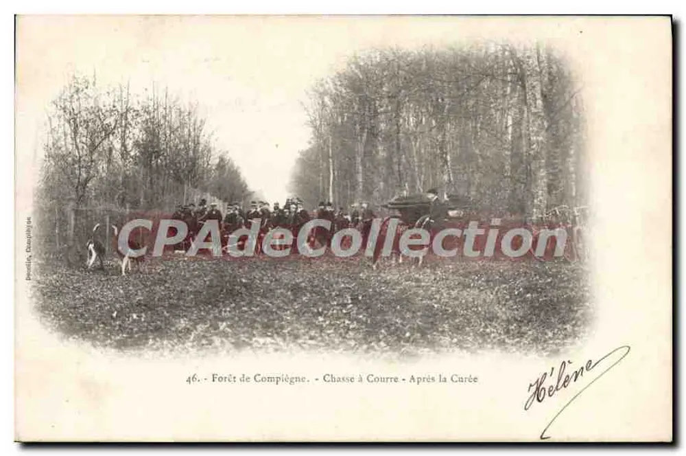 Floresta de Compiègne — Caça a cavalo — Após a curée — P. Champleijus, n°46 - Frente