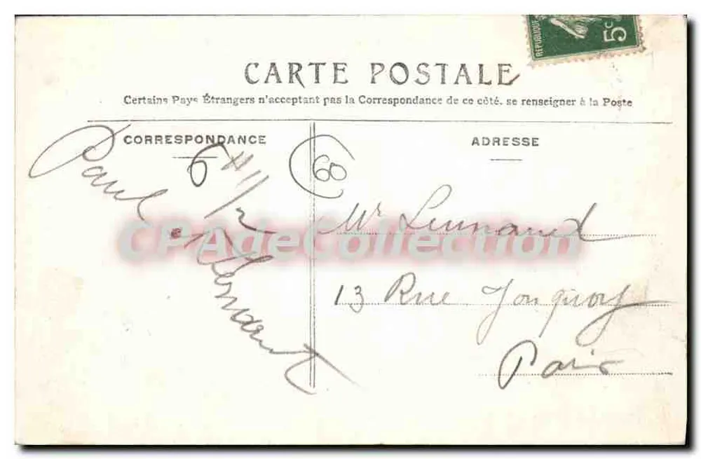 Arredores de Senlis — Castelo de Ognon — Editor Guillebaud R.F. n°5945 - Verso